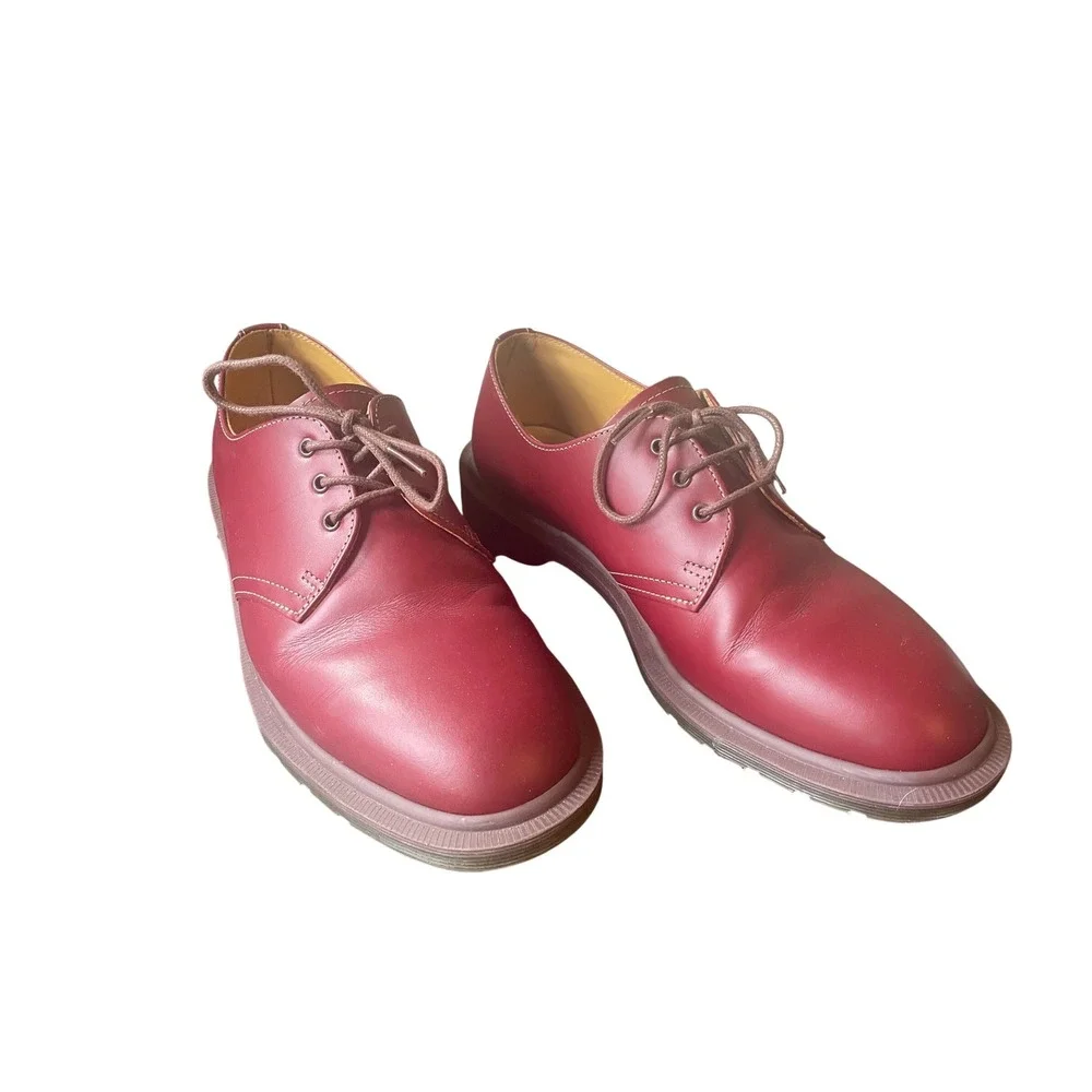 Dr. Martens Unisex Red Leather 1461 Made‎ in England Oxford UK 6 Indie Academia